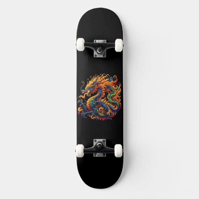 Colorful Dragon Skateboard (Front)