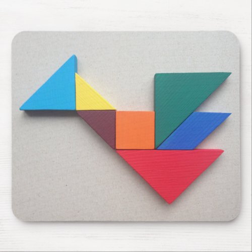 Colorful dragon Tangram Mouse Pad