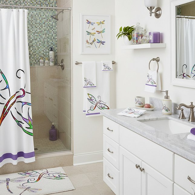 Colorful dragonflies bath towel set (Creator Uploaded)