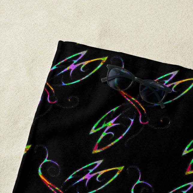 Colorful dragonflies beach towel (In Situ)