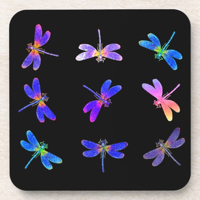 Colorful Dragonflies Coaster Set of 6 (Front)