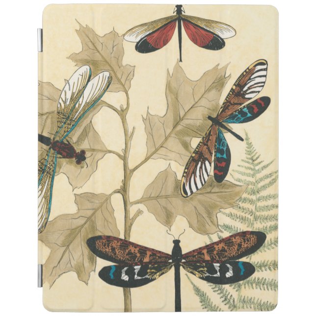 Colorful Dragonflies Floating Above Leaves iPad Smart Cover (Front)