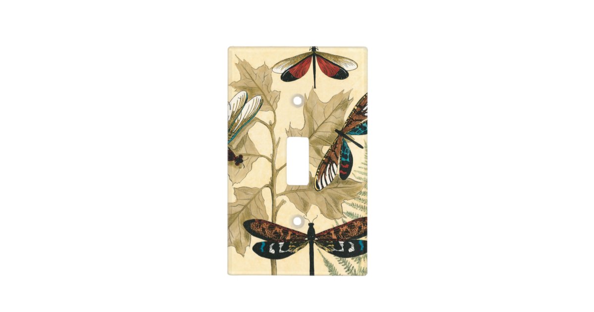 Colorful Dragonflies Floating Above Leaves Light Switch Cover Zazzle Com