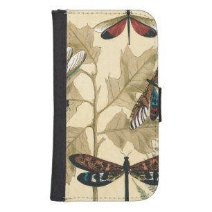 Colorful Dragonflies Floating Above Leaves Galaxy S4 Wallet Case