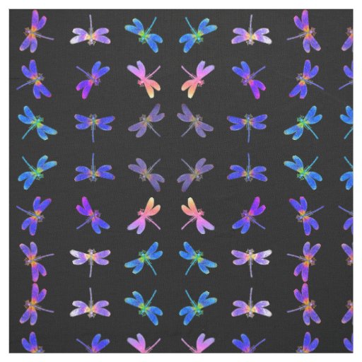 Colorful Dragonflies II Fabric