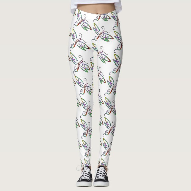 Colorful dragonflies leggings (Front)