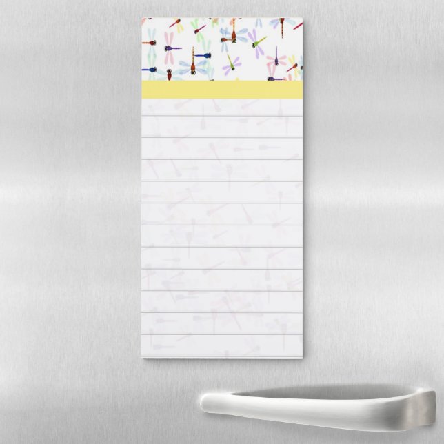 Colorful dragonflies magnetic notepad (In Situ)
