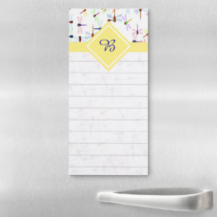 Colorful dragonflies magnetic notepad