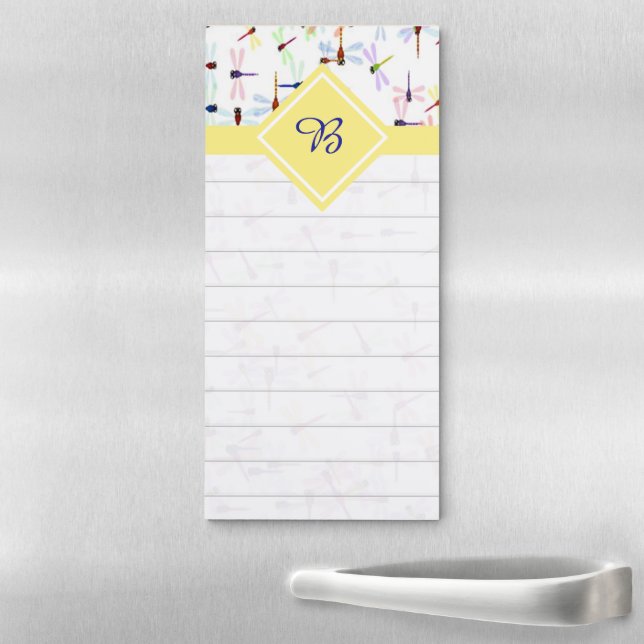Colorful dragonflies magnetic notepad (In Situ)