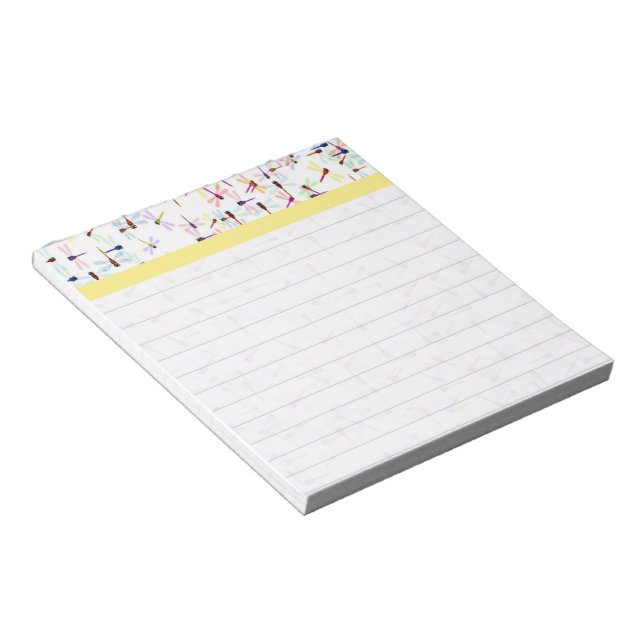 Colorful dragonflies notepad (Angled)