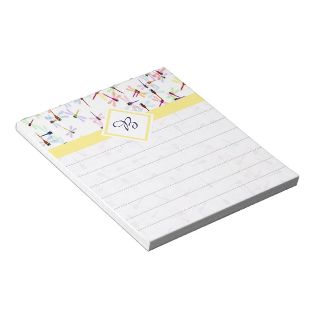 Colorful dragonflies notepad (Angled)