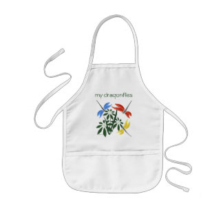 Colorful dragonflies, personalized kids' apron