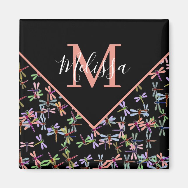 Colorful dragonflies personalized   magnet (Front)