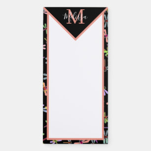 Colorful dragonflies personalized   magnetic notepad