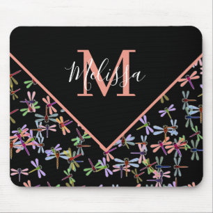 Colorful dragonflies personalized mouse pad