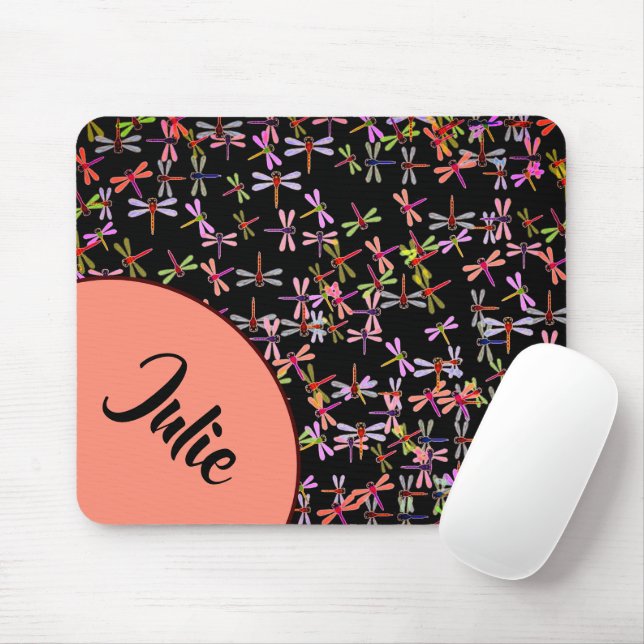 colorful dragonflies personalized mouse pad (With Mouse)