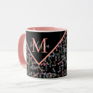 Colorful dragonflies personalized   mug