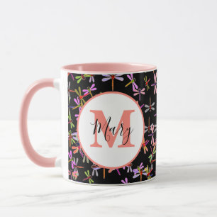 colorful dragonflies personalized mug