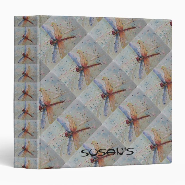 COLORFUL DRAGONFLY 3 RING BINDER (Front/Spine)
