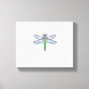 Colorful dragonfly amazing insect canvas print