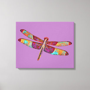 Colorful Dragonfly Art Canvas Print