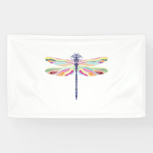 Colorful dragonfly banner