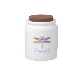 Colorful Dragonfly Candy Jar