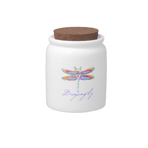 Colorful Dragonfly Candy Jar