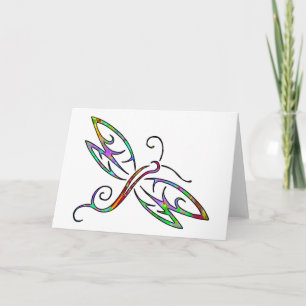 Colorful dragonfly card