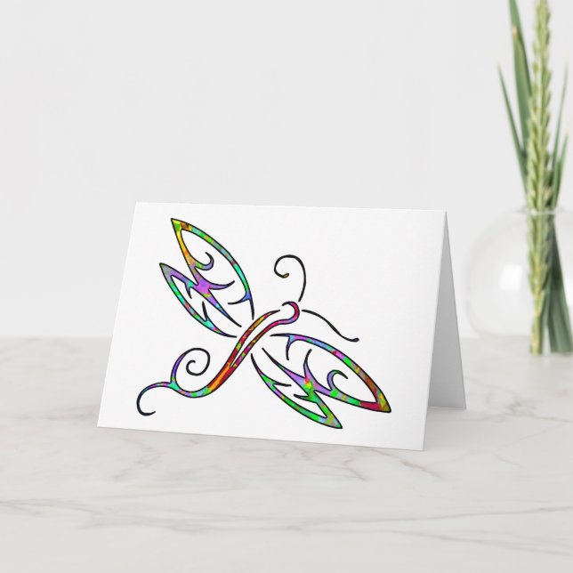 Colorful dragonfly card (Front)
