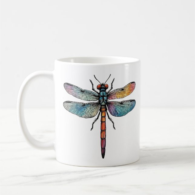 Colorful Dragonfly Coffee Mug (Left)