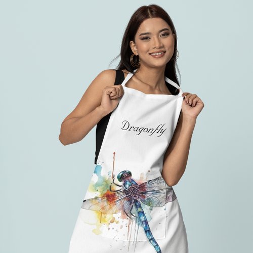 colorful dragonfly customizable  apron