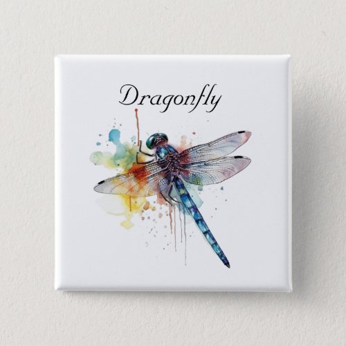 Colorful Dragonfly customizable Button