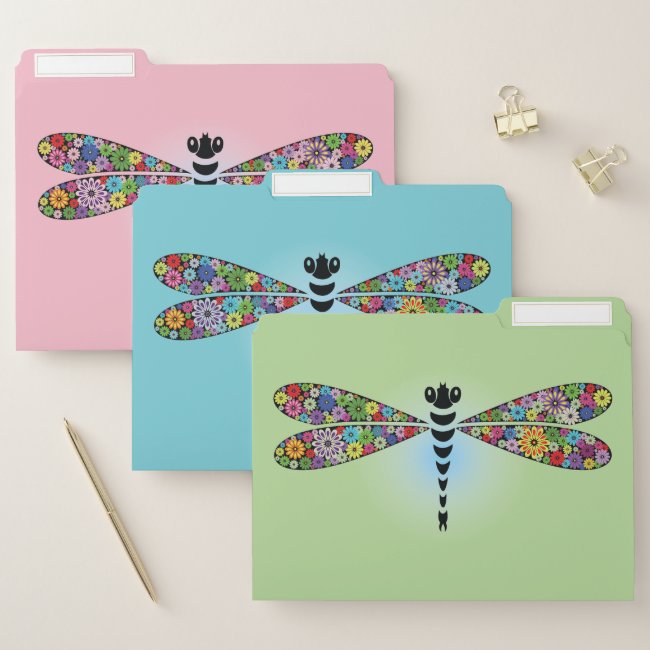 Colorful Dragonfly Damselfly File Folders Set