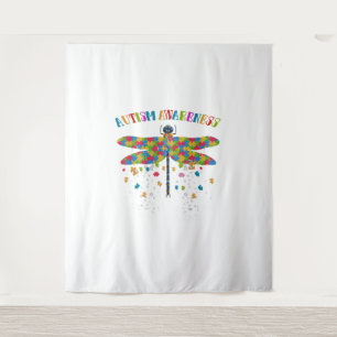 Colorful Dragonfly For Autism Awareness Day Tapestry