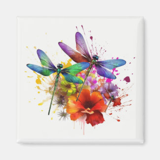 Colorful Dragonfly Fridge Magnet