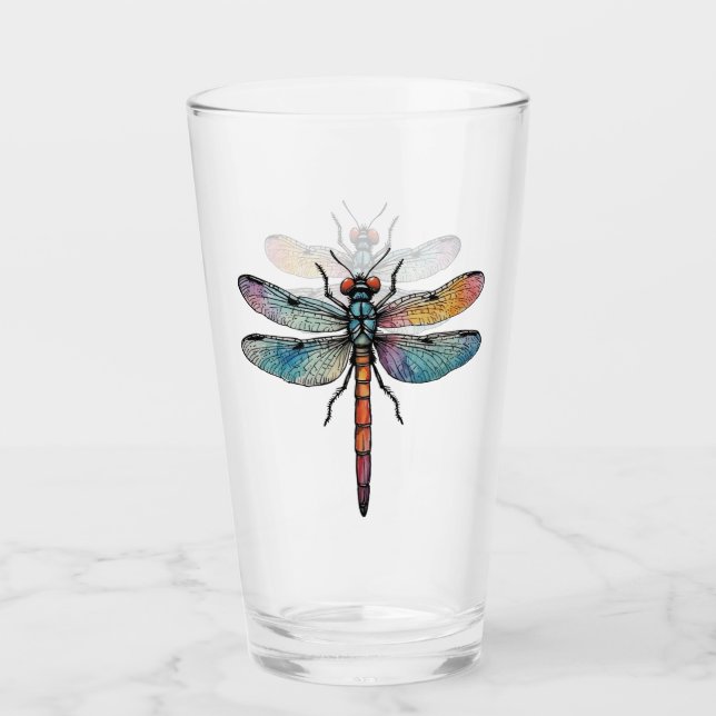 Colorful Dragonfly Glass (Front)