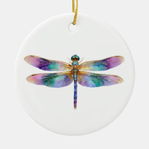 Colorful Dragonfly – Iridescent Nature Art Ceramic Ornament