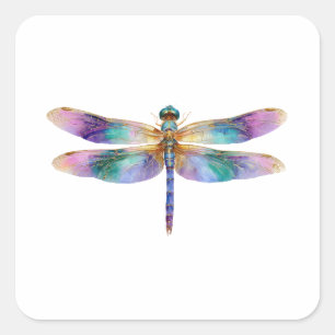 Colorful Dragonfly – Iridescent Nature Art Square Sticker