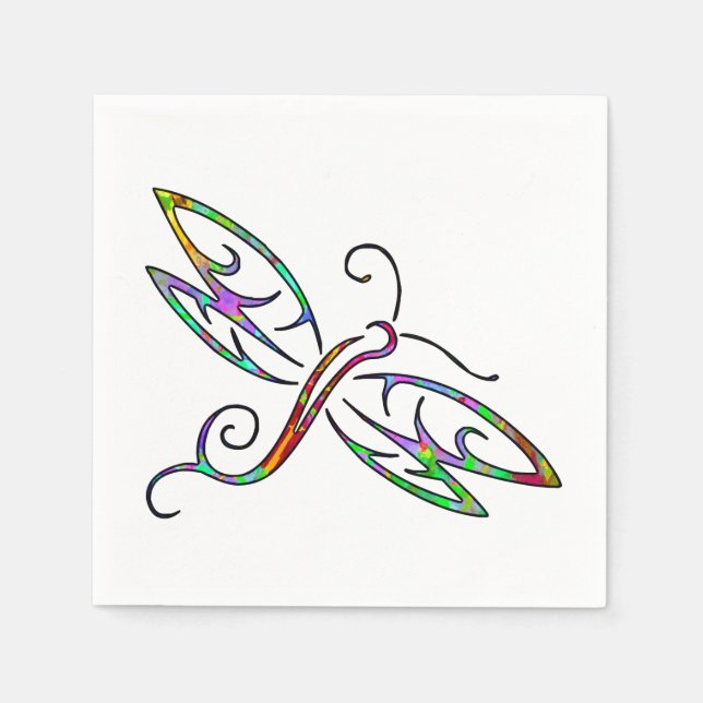 Colorful dragonfly napkins (Front)