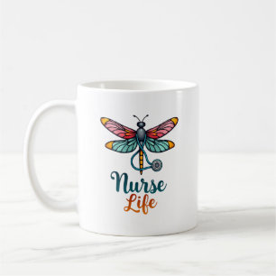 Colorful dragonfly Nurse life T-Shirt (2) Coffee Mug