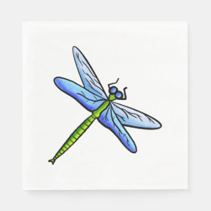 Colorful dragonfly on a branch napkins