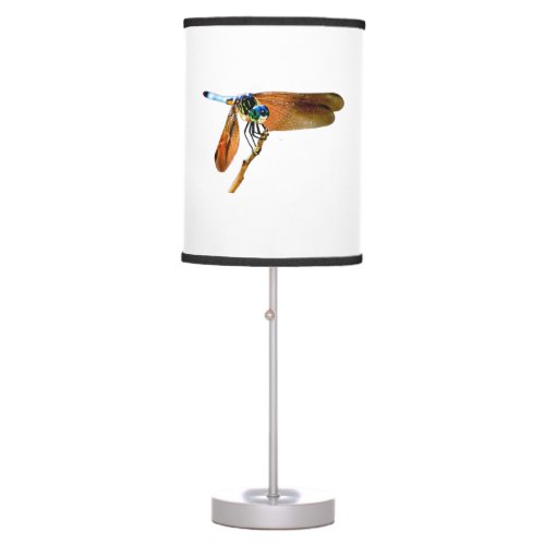 Colorful dragonfly on a branch table lamp