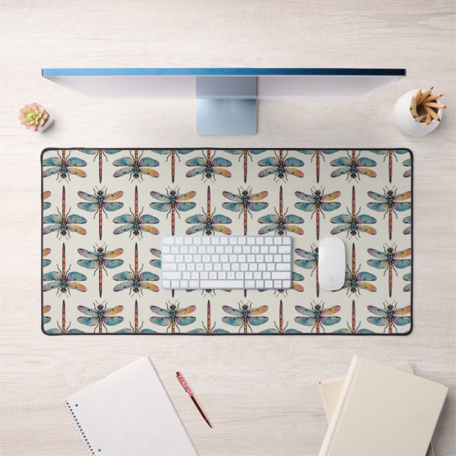 Colorful Dragonfly Pattern Desk Mat (Office 1)