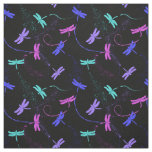 Colorful Dragonfly Pattern Fabric