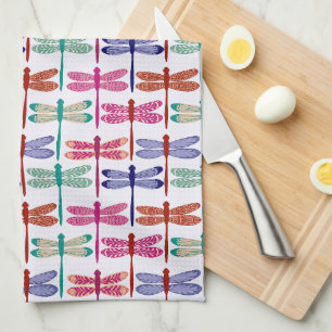 Colorful Dragonfly Pattern  Kitchen Towel