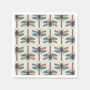 Colorful Dragonfly Pattern Napkins