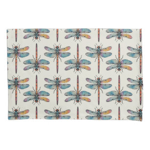 Colorful Dragonfly Pattern Pillow Case
