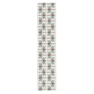 Colorful Dragonfly Pattern Short Table Runner