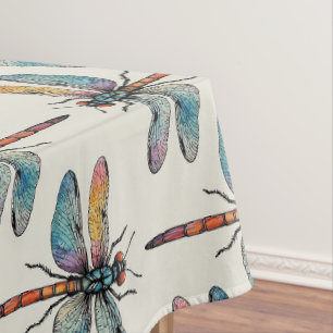 Colorful Dragonfly Pattern Tablecloth